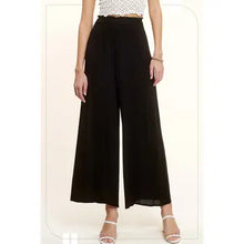 Load image into Gallery viewer, 6148- Wide Leg Elastic Waist Pants with Pockets-BLACK
