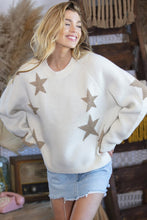 Load image into Gallery viewer, 3970-STAR PATTERN KNIT SWEATER WITH METALLIC YARN
