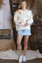 Load image into Gallery viewer, 3970-STAR PATTERN KNIT SWEATER WITH METALLIC YARN
