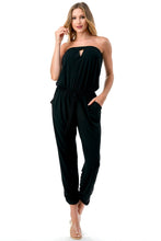 Load image into Gallery viewer, 4292-KEYHOLE JOGGER LEG JUMPSUIT-BLACK
