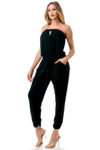 Load image into Gallery viewer, 4292-KEYHOLE JOGGER LEG JUMPSUIT-BLACK
