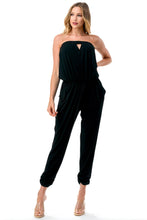 Load image into Gallery viewer, 4292-KEYHOLE JOGGER LEG JUMPSUIT-BLACK
