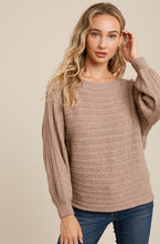 Load image into Gallery viewer, 4764-TEXTURED VERSATILE SWEATER PULLOVER-LATTE
