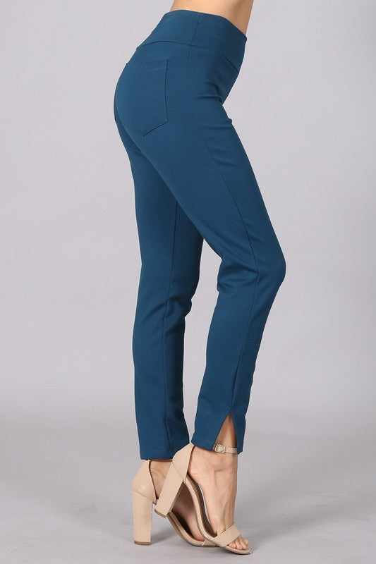 3604-SKINNY PULL-ON PANT-TEAL