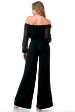Load image into Gallery viewer, 5432-Off Shoulder Chiffon Jumpsuit-BLACK
