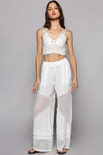 Load image into Gallery viewer, 4121-POL Contrast see through elastic waist culottes pants
