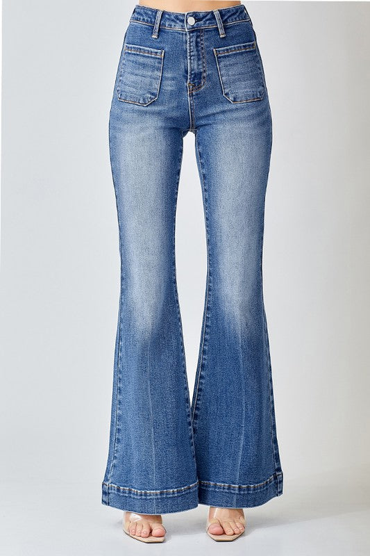 3468-HIGH RISE BELL BOTTOM JEANS