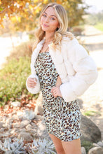 Load image into Gallery viewer, 3835-Long sleeve open front faux fur jacket -IVORY
