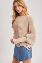 Load image into Gallery viewer, 6362- Poncho Style Dolman Sleeved Open Knit Sweater-OATMEAL
