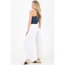 Load image into Gallery viewer, 6250- Tie Waist Wide Leg Pants-WHITE
