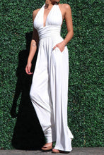 Load image into Gallery viewer, 3461-HALTER VENETIAN JUMPSUIT-WHITE
