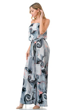 Load image into Gallery viewer, 4398-WIDE LEG JUMPSUIT W/ RING BELT-GREY
