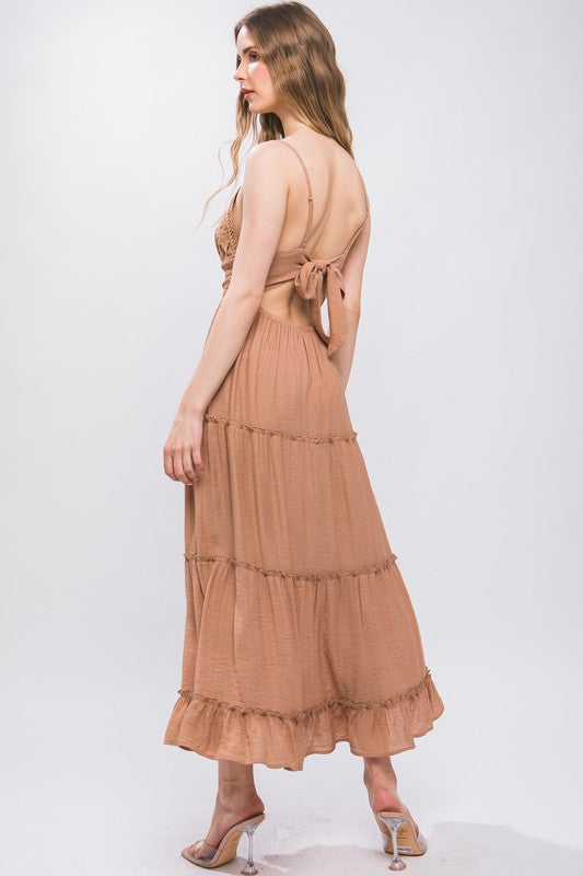 knee length dresses for ladies Uma Maxi Dress ~ Clay main image 1