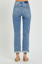 Load image into Gallery viewer, 3465-HIGH RISE CROSS OVER STRAIGHT LEG JEANS
