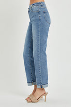 Load image into Gallery viewer, 3465-HIGH RISE CROSS OVER STRAIGHT LEG JEANS
