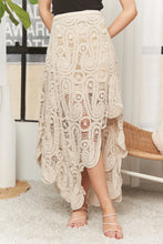 Load image into Gallery viewer, 5068-Crochet Lace High Low Maxi Skirt-BEIGE
