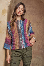 Load image into Gallery viewer, 4694-Multi Color Sweater Top-BURGANDY
