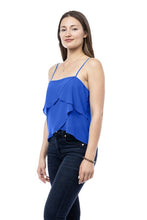 Load image into Gallery viewer, 3506-Square Neck Chiffon Top-CAPRI BLUE
