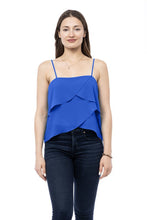 Load image into Gallery viewer, 3506-Square Neck Chiffon Top-CAPRI BLUE
