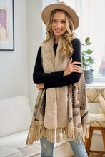 Load image into Gallery viewer, 3730-FAUX FUR TRIM RAINBOW MULTI CARDIGAN
