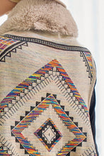 Load image into Gallery viewer, 3730-FAUX FUR TRIM RAINBOW MULTI CARDIGAN
