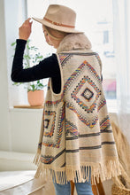 Load image into Gallery viewer, 3730-FAUX FUR TRIM RAINBOW MULTI CARDIGAN
