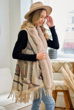 Load image into Gallery viewer, 3730-FAUX FUR TRIM RAINBOW MULTI CARDIGAN
