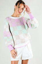 Load image into Gallery viewer, 3928-LONG SLEEVE COLOR BLOCK SWEATER
