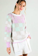 Load image into Gallery viewer, 3928-LONG SLEEVE COLOR BLOCK SWEATER
