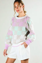 Load image into Gallery viewer, 3928-LONG SLEEVE COLOR BLOCK SWEATER
