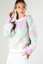 Load image into Gallery viewer, 3928-LONG SLEEVE COLOR BLOCK SWEATER
