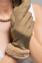 Load image into Gallery viewer, Stitch Faux Fur Cuff Gloves
