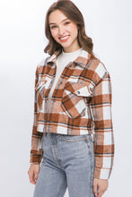 Load image into Gallery viewer, 5413-Plaid Cropped Button Down Jacket-TERRA
