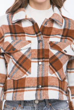 Load image into Gallery viewer, 5413-Plaid Cropped Button Down Jacket-TERRA
