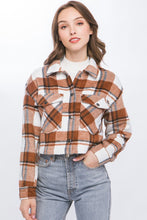 Load image into Gallery viewer, 5413-Plaid Cropped Button Down Jacket-TERRA
