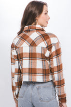 Load image into Gallery viewer, 5413-Plaid Cropped Button Down Jacket-TERRA
