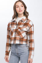Load image into Gallery viewer, 5413-Plaid Cropped Button Down Jacket-TERRA

