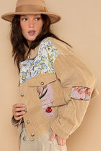 Load image into Gallery viewer, 3934-Contrast button down corduroy jacket-BEIGE
