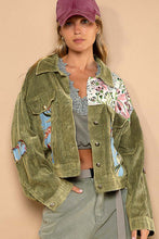 Load image into Gallery viewer, 3935-Contrast button down corduroy jacket-GREEN
