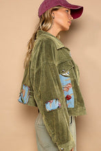 Load image into Gallery viewer, 3935-Contrast button down corduroy jacket-GREEN
