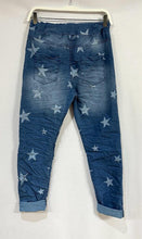 Load image into Gallery viewer, 3645-STAR PRINT DENIM CRINKLE JOGGER
