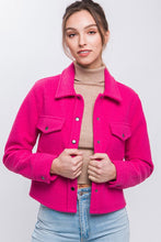 Load image into Gallery viewer, 3714-Button Up Jacket with Snap Closure-FUSCHIA
