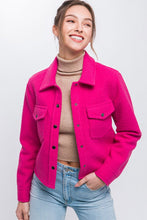 Load image into Gallery viewer, 3714-Button Up Jacket with Snap Closure-FUSCHIA
