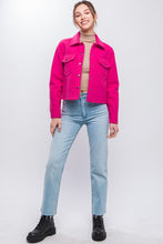 Load image into Gallery viewer, 3714-Button Up Jacket with Snap Closure-FUSCHIA
