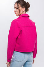 Load image into Gallery viewer, 3714-Button Up Jacket with Snap Closure-FUSCHIA
