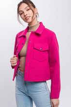 Load image into Gallery viewer, 3714-Button Up Jacket with Snap Closure-FUSCHIA
