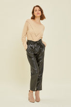 Load image into Gallery viewer, 3794-SOFT STRETCHY FAUX LEATHER PAPER BAG PANTS
