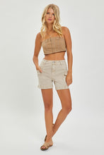 Load image into Gallery viewer, 4443 -HIGH RISE CARGO SHORTS-khaki
