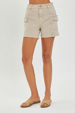 Load image into Gallery viewer, 4443 -HIGH RISE CARGO SHORTS-khaki
