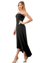 Load image into Gallery viewer, 4295-HI-LOW FLARE DRESS-BLACK
